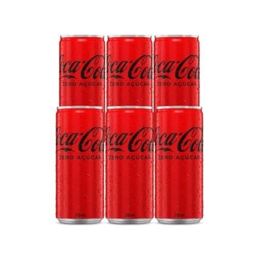 Pack de Coca Cola Sem Açúcar Lata 310ml 6 unidades