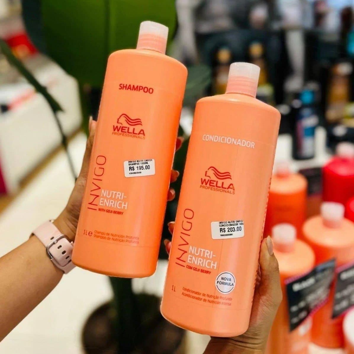 Kit Wella Invigo Nutri Enrich Shampoo 1L + Condicionador 1L