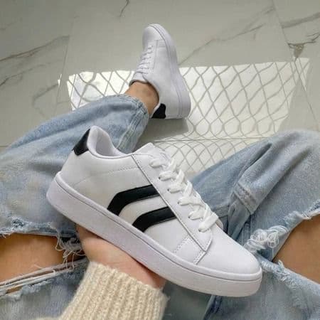 Tênis Feminino de Couro Casual Social Básico Branco